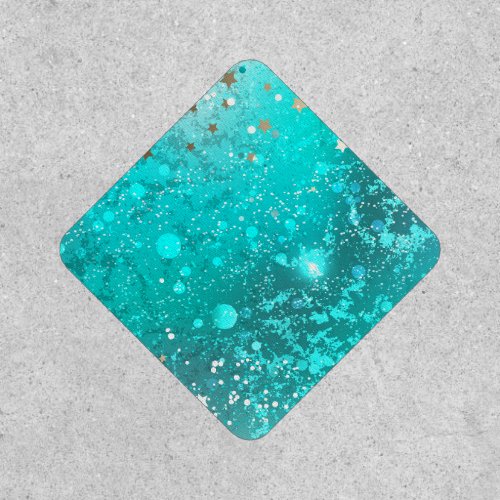 Mint Turquoise Foil Background Patch