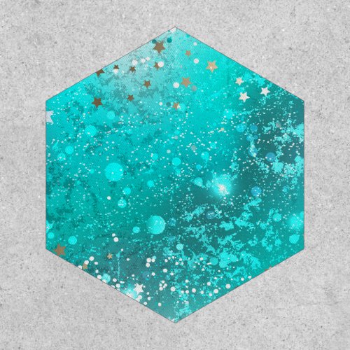 Mint Turquoise Foil Background Patch