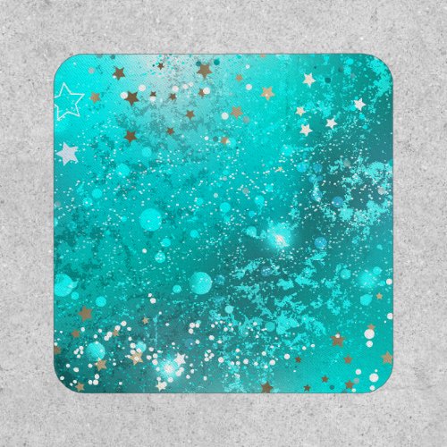 Mint Turquoise Foil Background Patch