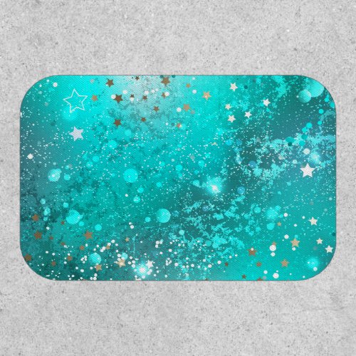 Mint Turquoise Foil Background Patch