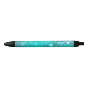Mint Turquoise Foil Background Pen