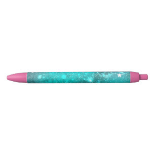 Mint Turquoise Foil Background Pen