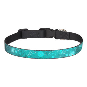 Mint Turquoise Foil Background Pet Collar