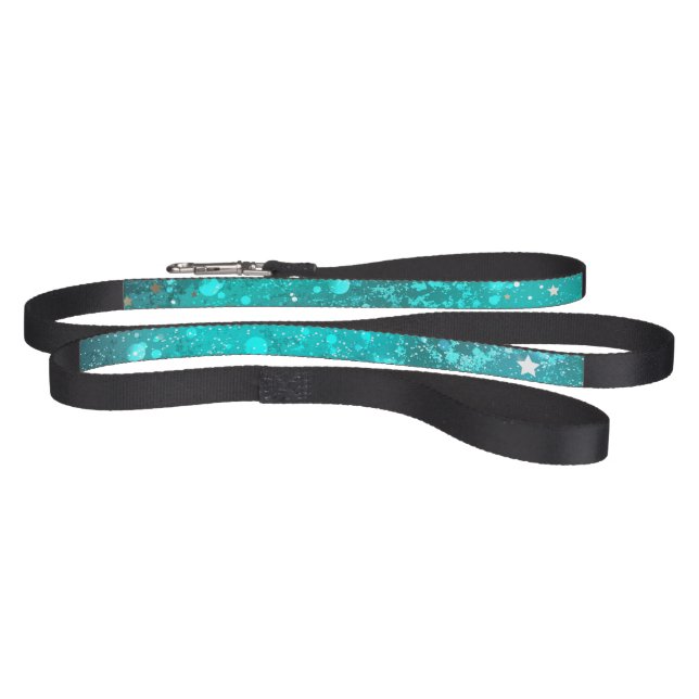 Mint Turquoise Foil Background Pet Leash (Full)