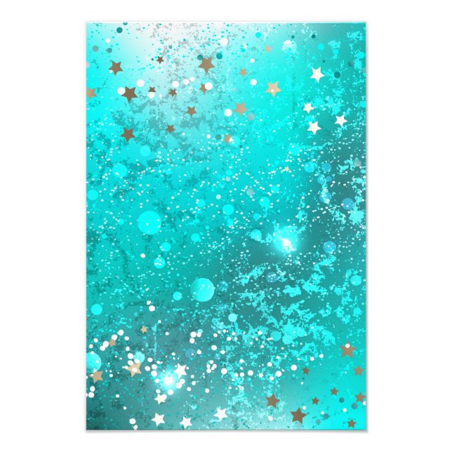 Mint Turquoise Foil Background Photo Print (Front)