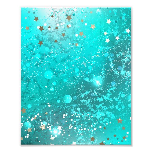 Mint Turquoise Foil Background Photo Print