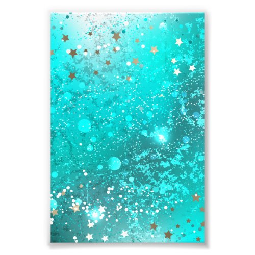 Mint Turquoise Foil Background Photo Print