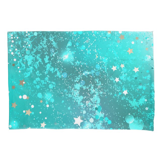 Mint Turquoise Foil Background Pillow Case (Front)