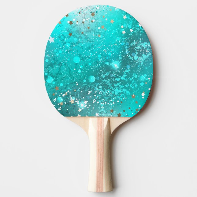 Mint Turquoise Foil Background Ping Pong Paddle (Front)