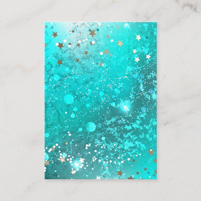 Mint Turquoise Foil Background Place Card (Front)
