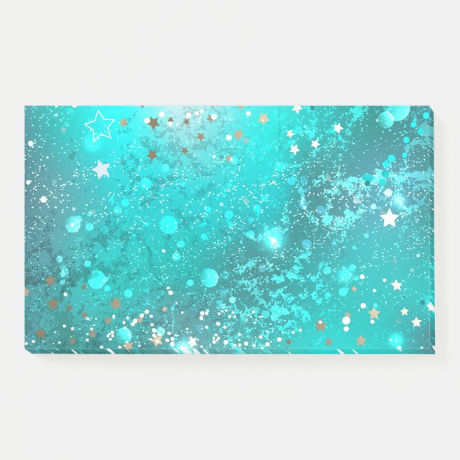 Mint Turquoise Foil Background Post-it Notes (Front)