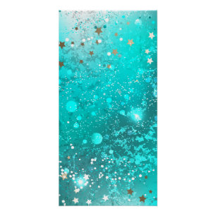 Mint Turquoise Foil Background Poster