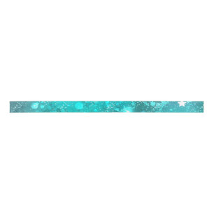 Mint Turquoise Foil Background Satin Ribbon