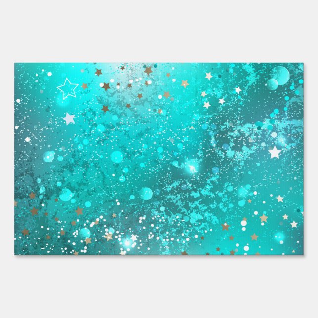 Mint Turquoise Foil Background Sign (Front)
