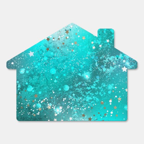 Mint Turquoise Foil Background Sign