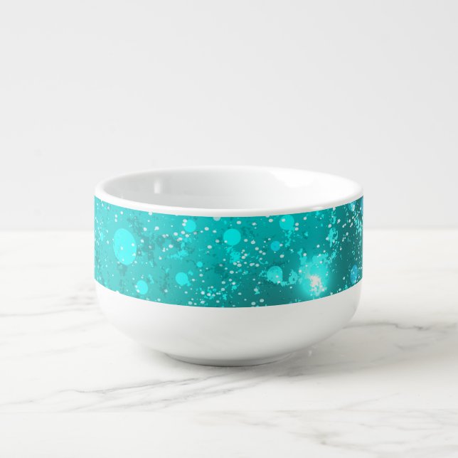 Mint Turquoise Foil Background Soup Mug (Front)