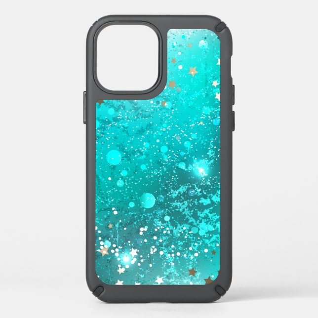 Mint Turquoise Foil Background Speck iPhone 12 Case (Front)