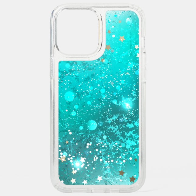 Mint Turquoise Foil Background Speck iPhone 12 Pro Max Case (Front)
