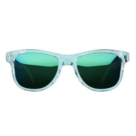 Mint Turquoise Foil Background Sunglasses
