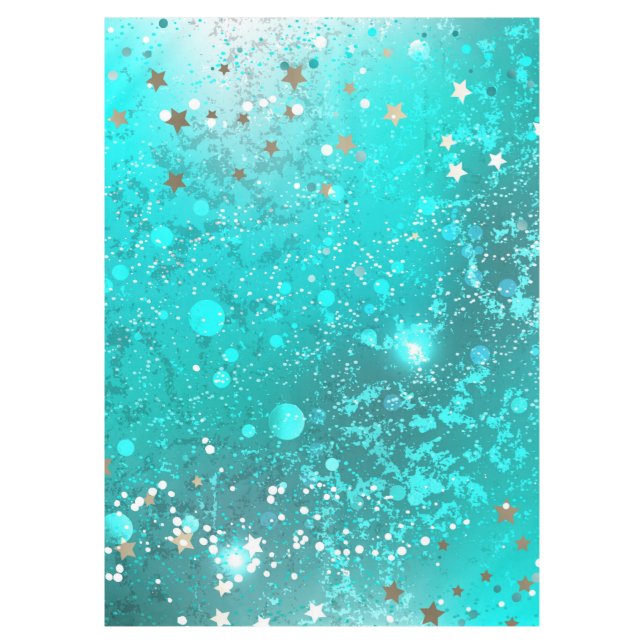 Mint Turquoise Foil Background Tablecloth (Front)