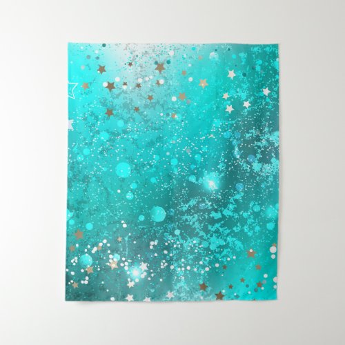 Mint Turquoise Foil Background Tapestry