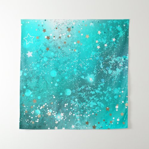 Mint Turquoise Foil Background Tapestry