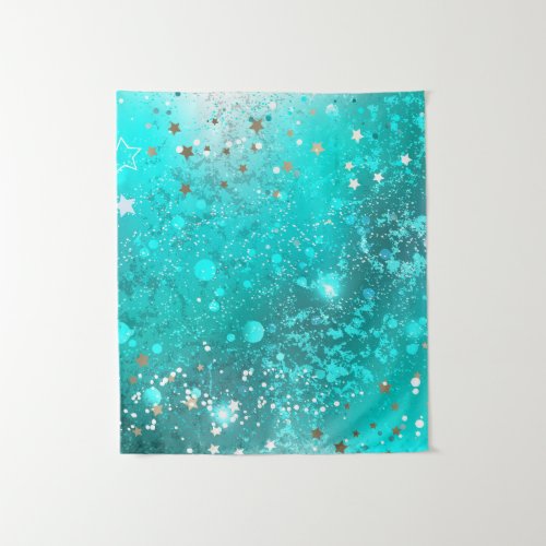 Mint Turquoise Foil Background Tapestry