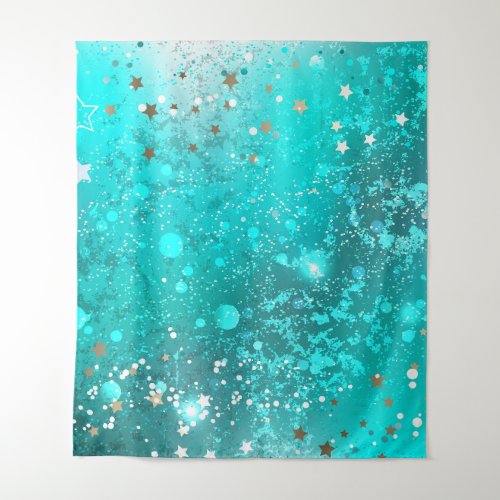 Mint Turquoise Foil Background Tapestry
