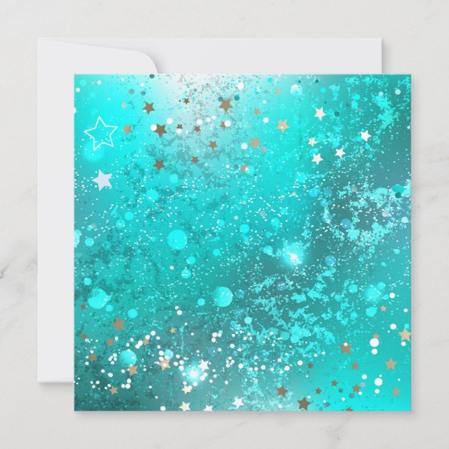 Mint Turquoise Foil Background Thank You Card (Front)