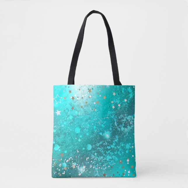 Mint Turquoise Foil Background Tote Bag (Front)