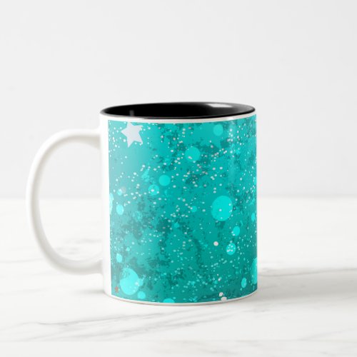 Mint Turquoise Foil Background Two_Tone Coffee Mug