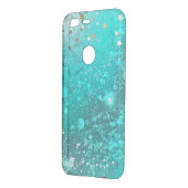 Mint Turquoise Foil Background Uncommon Google Pixel Case (Back/Left)