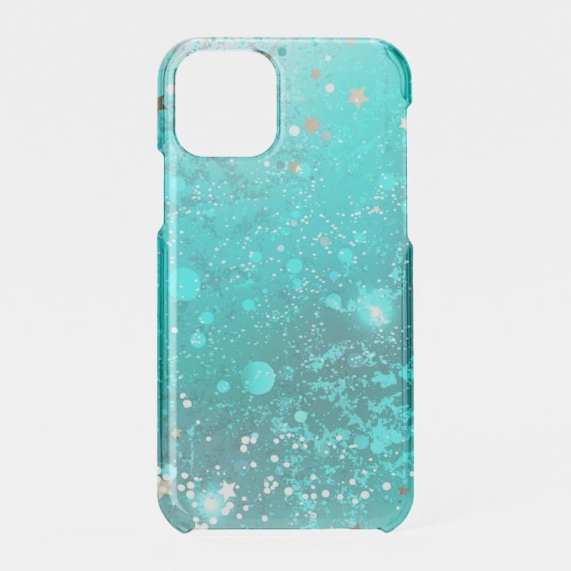 Mint Turquoise Foil Background Uncommon iPhone Case (Back)