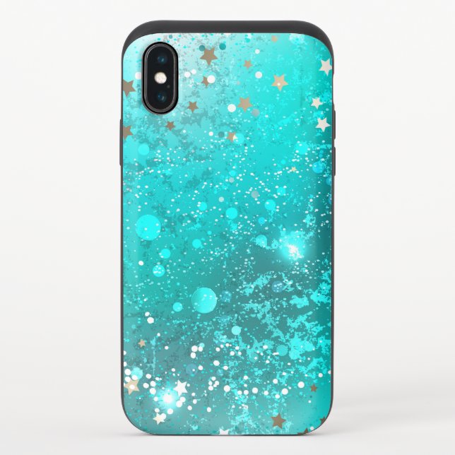 Mint Turquoise Foil Background Uncommon iPhone Case (Back)