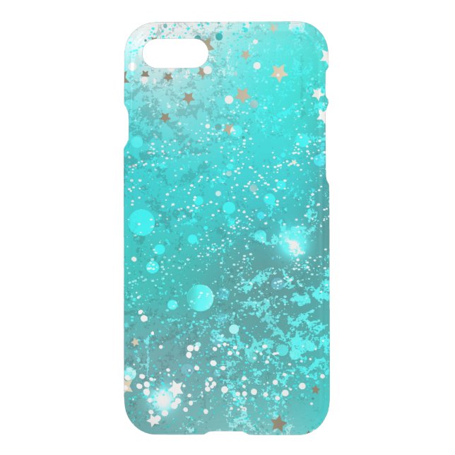 Mint Turquoise Foil Background Uncommon iPhone Case (Back)