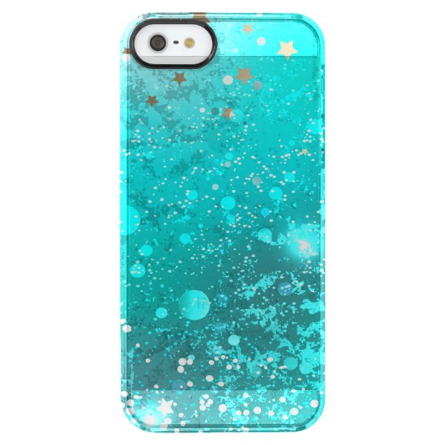 Mint Turquoise Foil Background Uncommon iPhone Case (Back)