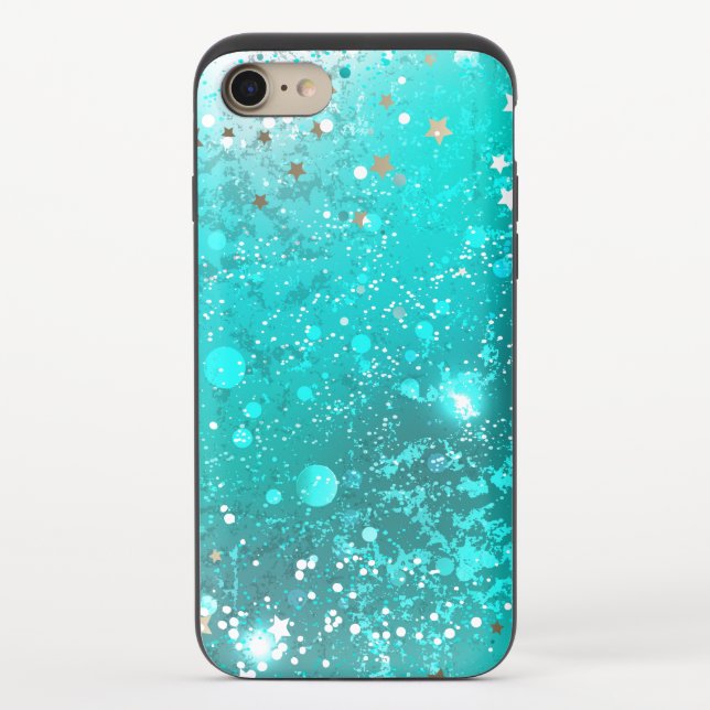Mint Turquoise Foil Background Uncommon iPhone Case (Back)