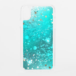 Mint Turquoise Foil Background iPhone XR Case