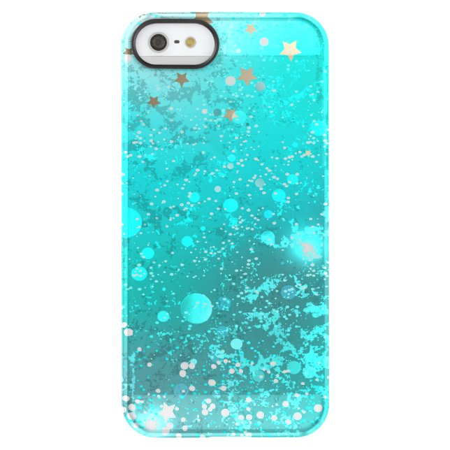 Mint Turquoise Foil Background Uncommon iPhone Case (Back)