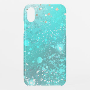 Mint Turquoise Foil Background iPhone XR Case
