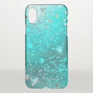 Mint Turquoise Foil Background iPhone X Case
