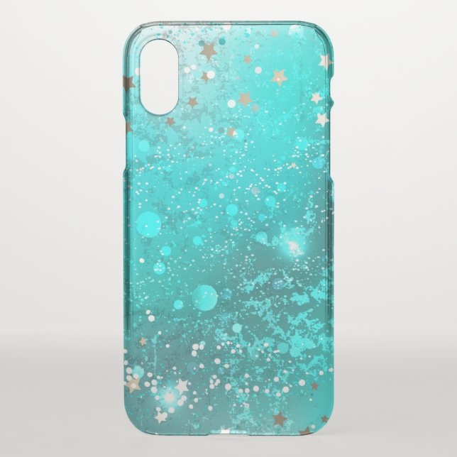 Mint Turquoise Foil Background Uncommon iPhone Case (Back)