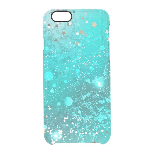 Mint Turquoise Foil Background Uncommon iPhone Case (Back)
