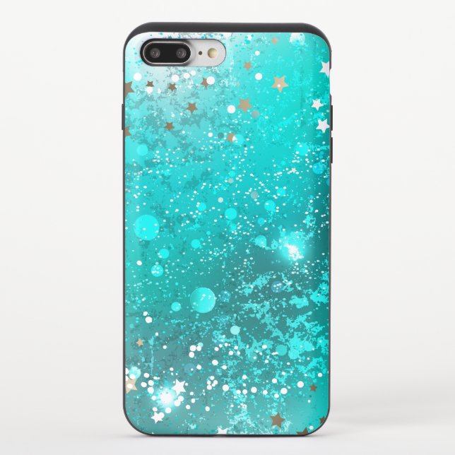 Mint Turquoise Foil Background Uncommon iPhone Case (Back)