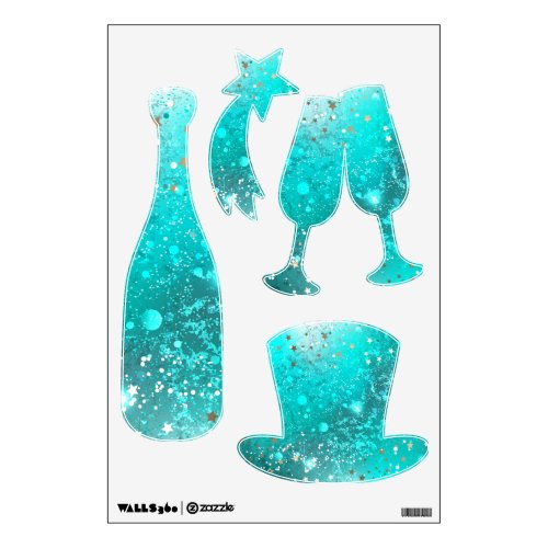 Mint Turquoise Foil Background Wall Decal