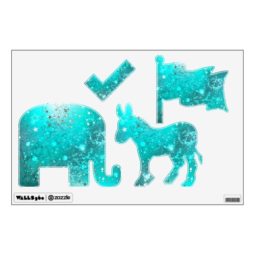 Mint Turquoise Foil Background Wall Decal