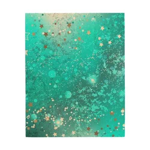 Mint Turquoise Foil Background Wood Wall Art