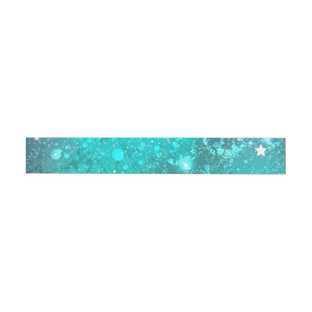 Mint Turquoise Foil Background Wrap Around Address Label (Individual)