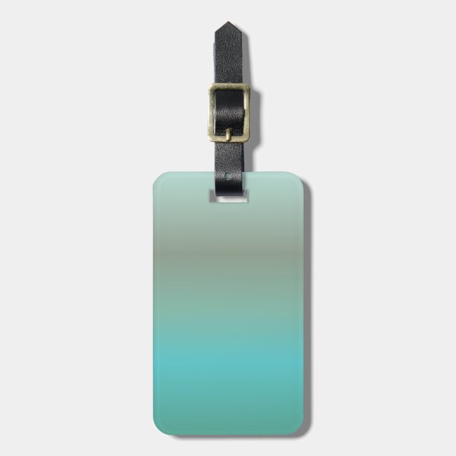 Mint Turquoise Gradient Luggage Tag (Front Vertical)