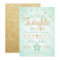 Mint Twinkle Little Star Baby Shower Invitation